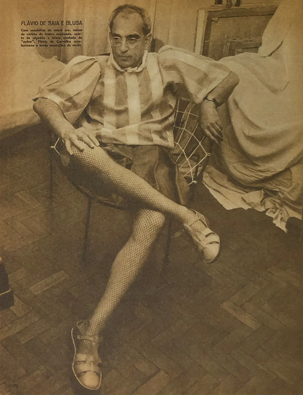 32. Flávio de Carvalho, in his 1956 New Look. CEDAE Archives, Universidade de Campinas - UNICAMP - SP