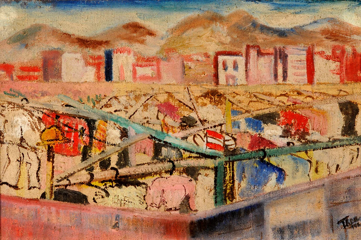 8. Thea Haberfeld, Landscape , c. 1943, Doncaster Museum and Art Gallery. The Art of Diplomacy - Brazilian Modernism Painted For War , 2018. Embassy of Brazil London