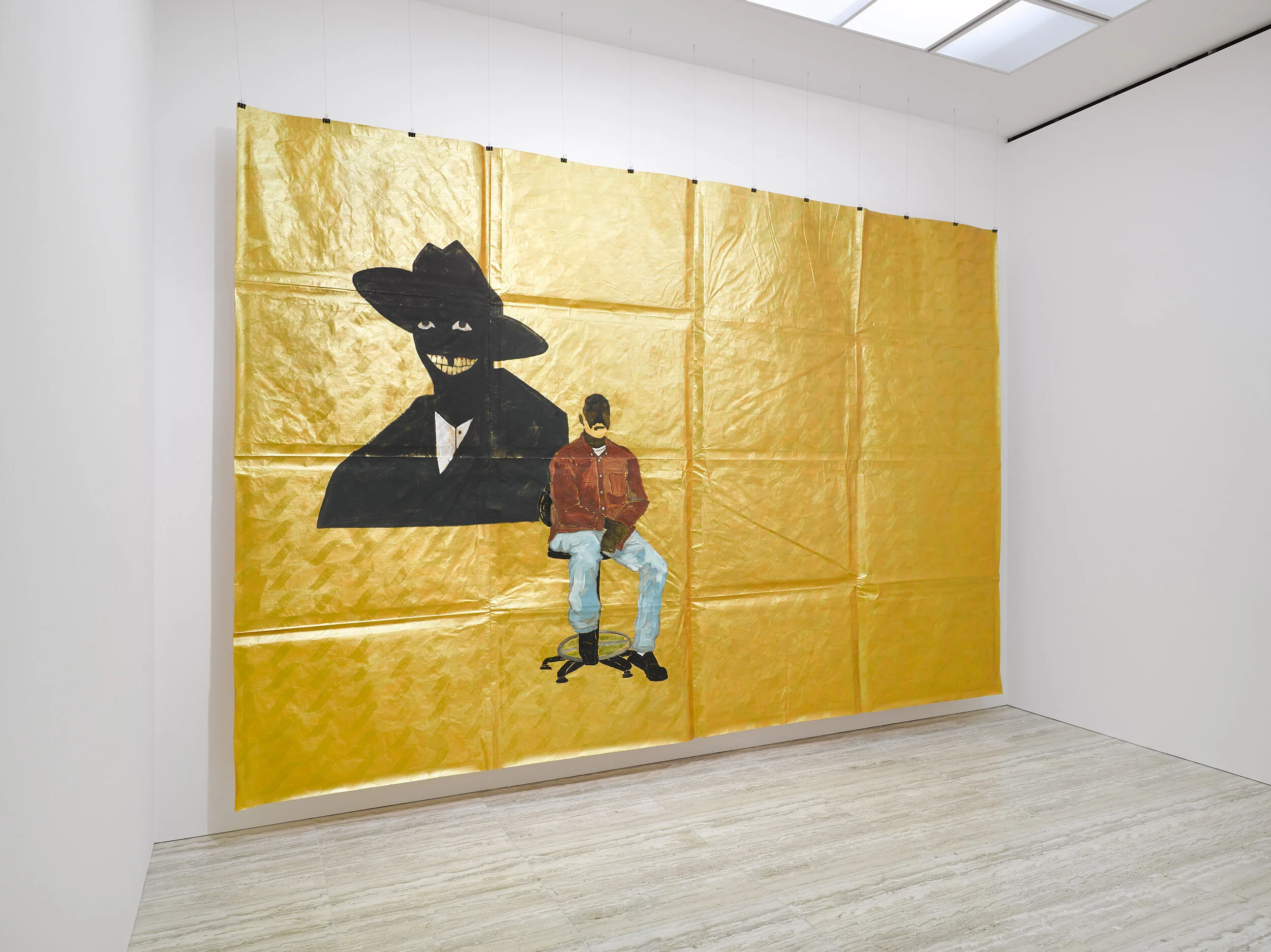 35. Pardo é Papel: Close a door to open a window show. Artist: Maxwell Alexandre, David Zwirner Gallery, London, 2020. Courtesy of David Zwirner Gallery